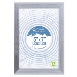 DESIGN GROUP Silver Ribbed Freestanding Wall Mount Picture Photo Frame, 13 x 18cm