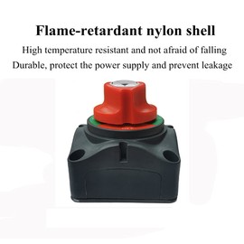 Slocable Battery Disconnect Switch 12-48v 1-2-Both-Off Waterproof Heavy Double Battery Master Cut Shut Off Isolator Switch for Car Vehicle RV and Marine Boat (On-Off for high Current)