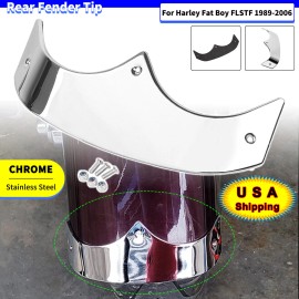 Unbranded For Harley Fat Boy FLSTF 89-06 Smooth Rear Fender Tip Edge Trim Trailing Chrome