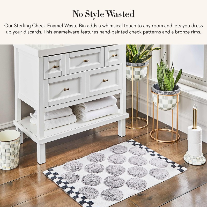 MACKENZIE-CHILDS Waste Bin, Decorative Bedroom Trash Can or Bathroom Trash