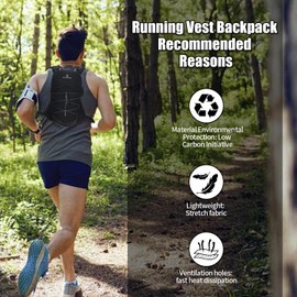 TTIAISHLE Running Hydration Vest Backpack,Lightweight Water Backpack with 2L Water Bladder and 250ml Soft Flask for Hiking Trail Running Cycling Race Marathon for Women Men
