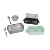 Lunch Box 2 Tier Stackable Container Folding Buckle Stainless Steel