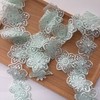 Simpless 3Yards Green Flower Lace Pearl Trim,Embroidered Sewing Lace Applique