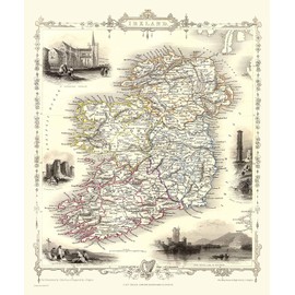 History Portal 1000 Piece Jigsaw Puzzle Map of Ireland 1851 by John Tallis