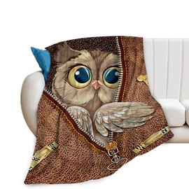 Owl Blanket Night Owl Gifts for Girls Boys Woman Kids Owl Lover Throw Blankets Soft Blanket Warm Fleece Flannel Plush Blankets for Bed Sofa Couch 40"x50"