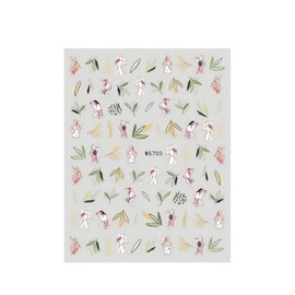 Portrait Face Ballet Lady Woman with Flowers Line Nail Sticker Wg700 Nail Wraps Art Stickers Manicure Supplies for Women for Home Nails Full Long Lasting Easy Apply and Remove