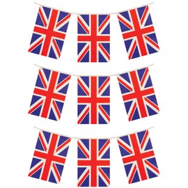 Union Jack Bunting – 20 Metres VE Day Decorations – Hanging British Street Party & VE Day 80th Anniversary 2025 Flags Banner for Indoor & Outdoor Use – Waterproof United Kingdom Patriotic Decorations