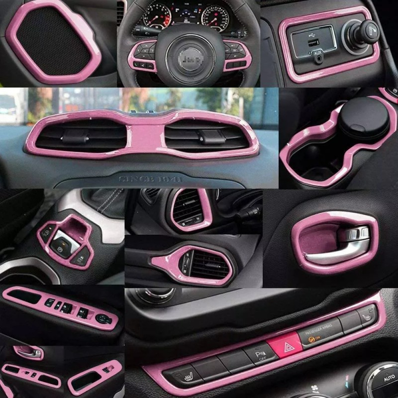 Yoursme 31PCS Car Interior Accessories Cover Trim Kit Pink for
