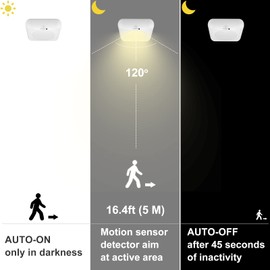 BIGMONAT Motion Sensor Light Battery Operated, Wireless Ceiling Light with Remote, Dimmable Color Changing Light for Shower Closet Pantry Hallway Cabinet Bedroom Dorm Bathroom, 250LMs, 2 Pack