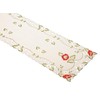 Embroidered Poppy & Trailing Leaf Table Runner Cutwork Detail Dining