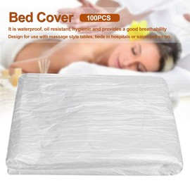 Disposable Massage Bed Cover, 100 Pcs Disposable Use Bed Cover, Massage Table Sheet, Spa Bed Sheets, Salon Waxing Bed Film, Sofa Furniture Protector Plastic Cover Couch Shelter(size:90x175cm)