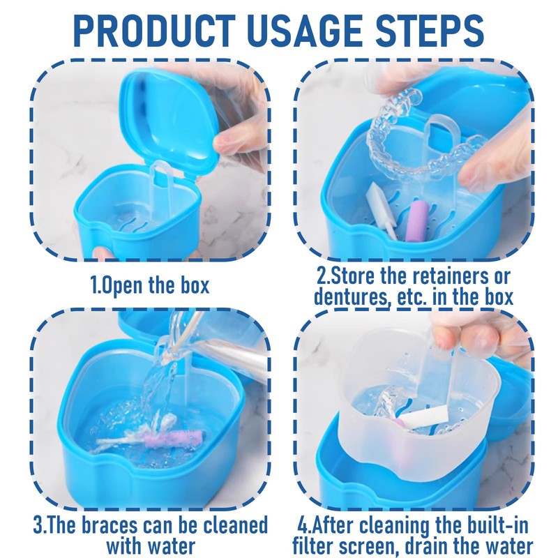 Daelesr Denture Box, Denture Storage Box, Denture Box, Dentures Case,