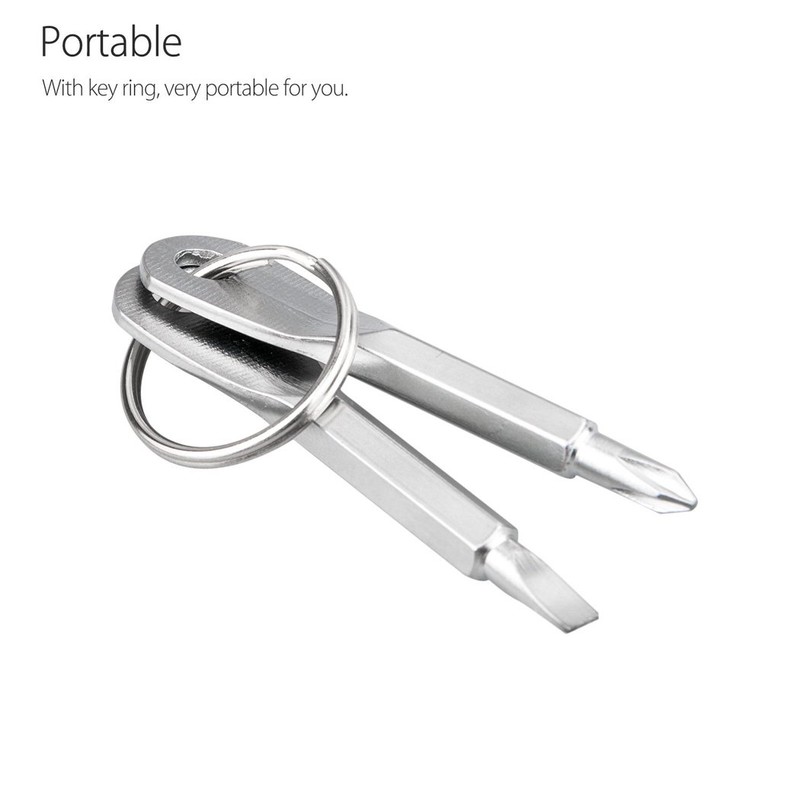 4PCS Mini Pocket Screwdriver Set Keychain Outdoor Tool Kit Stainless