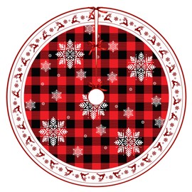 Christmas Tree Skirt 60 inch, Xmas White Snowflake Tree Skirt for Christmas Tree Indoor Outdoor, Holiday Decor for Christmas Decorations (60 inch)