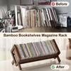 Aofure Premium Desktop Bookshelf, Bamboo Desk Bookshelf, Retro Brown Book