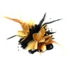 Caprilite Gold and Black Fascinator Corsage Wedding Prom Feathers