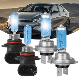 RXTSQI Upgraded Lights Bulbs Compatible with Kia Forte 2017 2018,9005 H7 High Low Beam,5100K Super Bright 400% Brightness Headlamp Lights,High Performance,4PCS