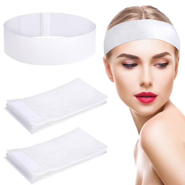 Pimoys 30 Count Spa Headband for Women Disposable Skincare Headbands for Facials Esthetician Supplies Stretch Headbands for Women's Hair Mother's Day Gifts