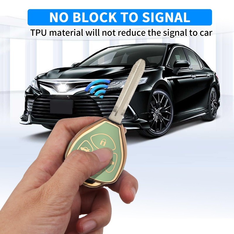 QBUC for Toyota Key Fob Cover with Keychain,Compatible with Toyota