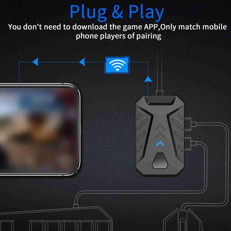 Gaming Keyboard Mouse Converter Adapter Mobile Game Accessory for Android