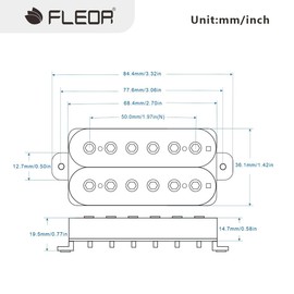 FLEOR Alnico 5 Electric Guitar Neck Pickup Double Coil Humbucker Pickups-White
