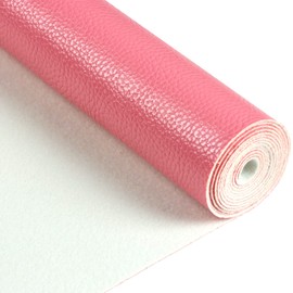 Rollo de hojas de piel sintética rosa de color sólido de 25 cm x 135 cm, muy adecuado para hacer manualidades, aretes de piel, lazos, costura (rosa)