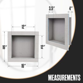 Houseables Shower Niche, Shower Niche Insert Tile Ready, 12x12 Inch, Recessed Bathroom Storage, in Wall Shelf, Cubby Inserts, Recessed Shampoo Caddy, Inset Shelves, Built in Nook, Soap Box, Prefab