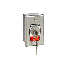 MMTC HBFS-CC Nema 1 Interior Open-Close Changeable Core Cylinder Key Switch With Stop Button In Single Gang Back Box Flush Mount