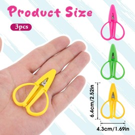3 Pack Craft Scissors, All Purpose Scissors Scrapbooking Scissors Straight Cutting Mini Scissors with Protective Cover Portable Snips for Embroidery Sewing Knitting Crafting Cross Stitch
