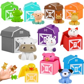 Montessori Farm Animal Learning Toys for Toddlers 1-3, 20PCS Toddler Learning Toys for Counting, Color Sorting, Matching Game, Idea Christmas Birthday Toddler Baby Boy Girl 12+ Months