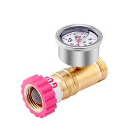 GOATACURA Water Pressure Regulator, Lead-Free Brass Pressure Reducer, 40-50psi, 3/4" Hose, with Gauge and Filter Screen, for Camper Travel Trailer RV Plumbing System