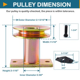 SCBHWJ 687-02528 Pulley with Blade Adapter Fits MTD Yard man Gold Pro T Roy-Bilt TB280ES TB230 280 260 240 Mowers (Includes 1 Drive Pulley Adapter + 1 Bolt Blade Washer)