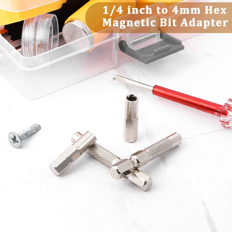 4 Pcs Drill Bit Adapter, 1/4 to 4mm Bit Adapter,