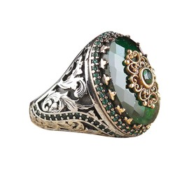 HSQYJ Retro Color Crystal Pear Ring Elegant Vintage Rhinestone Flower Cocktail Statement Rings Uniquely Stylish Fashion Creative Engagement Jewelry for Women