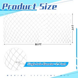 Windyun 1 Pc Boat Safety Lifeline Netting Marine Safety Guardrail Netting Safe Banister Railing Netting Nylon Net Deck Netting for Pets Crews and Equipment Safely on Deck Marine Hardware (50 x 2 ft)