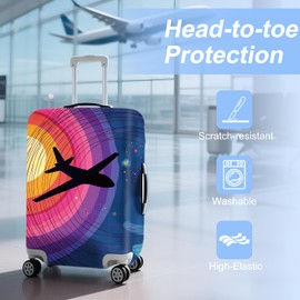 ANNA QUEEN Travel Luggage Cover Suitcase Protector Suitcase Cover Anti-Scratch,Stretchable Bag Cover Washable Durable Polyester with Elastic Hem with Zipper Closure