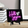 Hello Gorgeous Neon Style (8x6") Table Sign With Acrylic Easel