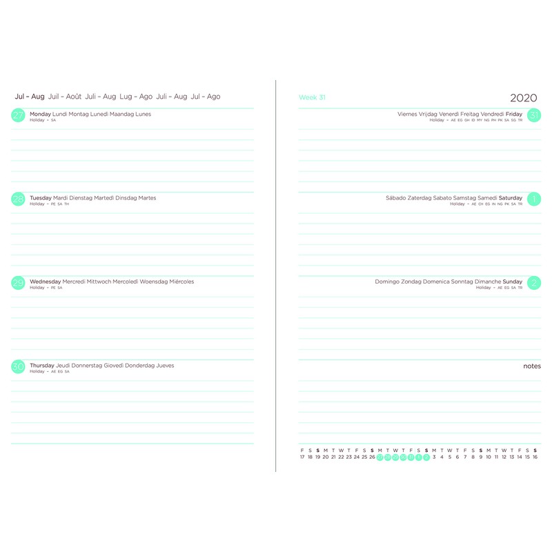 LETTS A5 Pastel Week to View 20/21 Academic Diary Lemon,21-031147