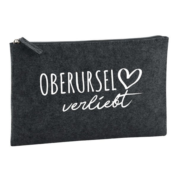 Huuraa Kulturbeutel Oberursel (Taunus) verliebt Geschenk 1 Liter Charcoal Filz