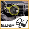 Partuto 3pcs Wood Grain Pattern Black Dashboard Panel Air Conditioner