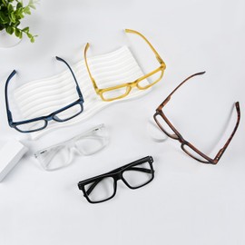 Reducblu Reading Glasses 5 pack Oversized Square Readers for Women Men (+2.00)