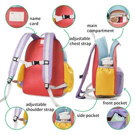 shukiku 12 Inch Toddler Backpack for School, Mini Backpack for Travel, Small Kids Child Backpacks, Preschool Kindergarten Elementary Toddler bag, For Boys Girls 3-5, Small