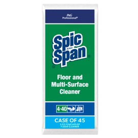 Spic and Span Professional Bulk Floor and Multi-Surface Concentrate Cleaner for Commercial Use, 1 Packet Makes 4 Gallons, 3 oz. Packet (Case of 45)