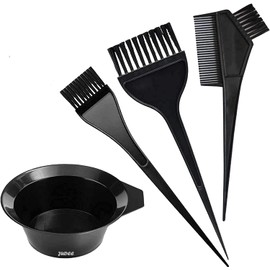 JUDEE Hair Coloring Dyeing Kit 3 Tint Tool Brush and 1 Bowl Set Double-Sided Coloring Comb, Hairdressing Brushes Bowl Combo Salon Hair Color Dye Tint Tool Set Kit (Hair Coloring Dyeing Kit)