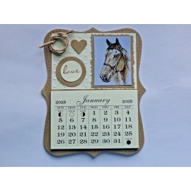HANDMADE HORSE LOVERS HORSE LOVE WESTERN 2025 MINI MAGNETIC CALENDAR TEAR OFF PAGES