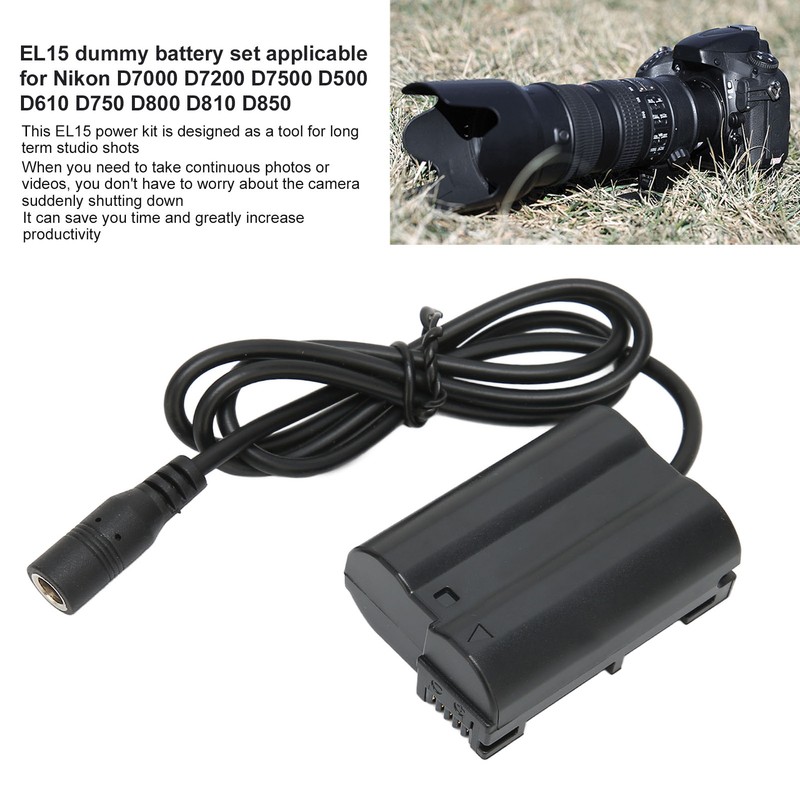 EL15 DC Coupler Dummy Battery DC Coupler Power Adapter Kit