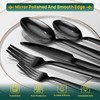 60 Pieces Black Silverware Set, Premium Stainless Steel Flatware Set