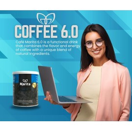 Marita 6.0 Instant Coffee, Focus Blend with Mint, Pomegranate, Guaraná, Turmeric, MCT Oil, Acerola