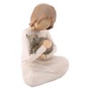 2pcs Man&Woman Hugging Pets Shape Resin Figurine Decoration Statue Model