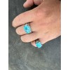 HarlemBling Blue Genuine Turquoise Mens Real Solid 925 Sterling Silver